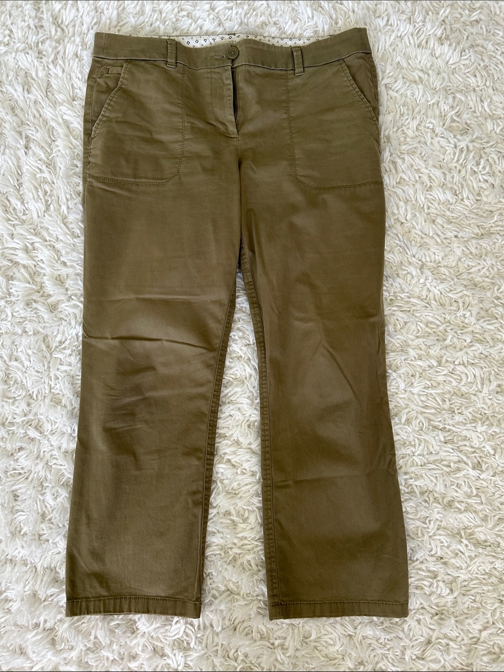 LOFT Olive Green Straight-Leg Pants